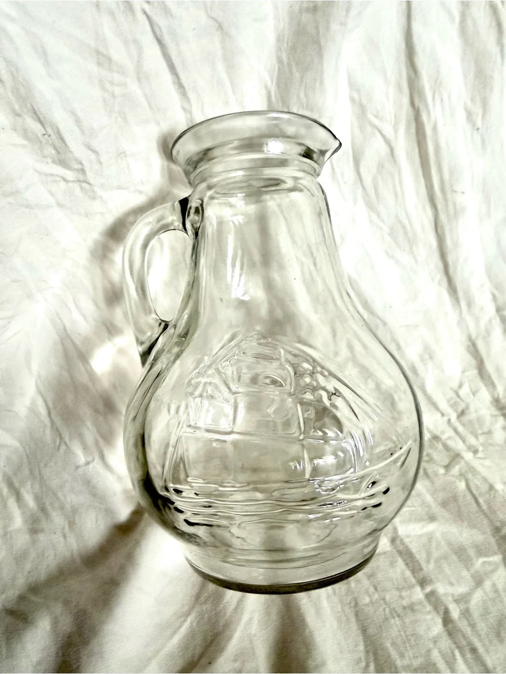 Clear Glass Pitcher with clipper ship